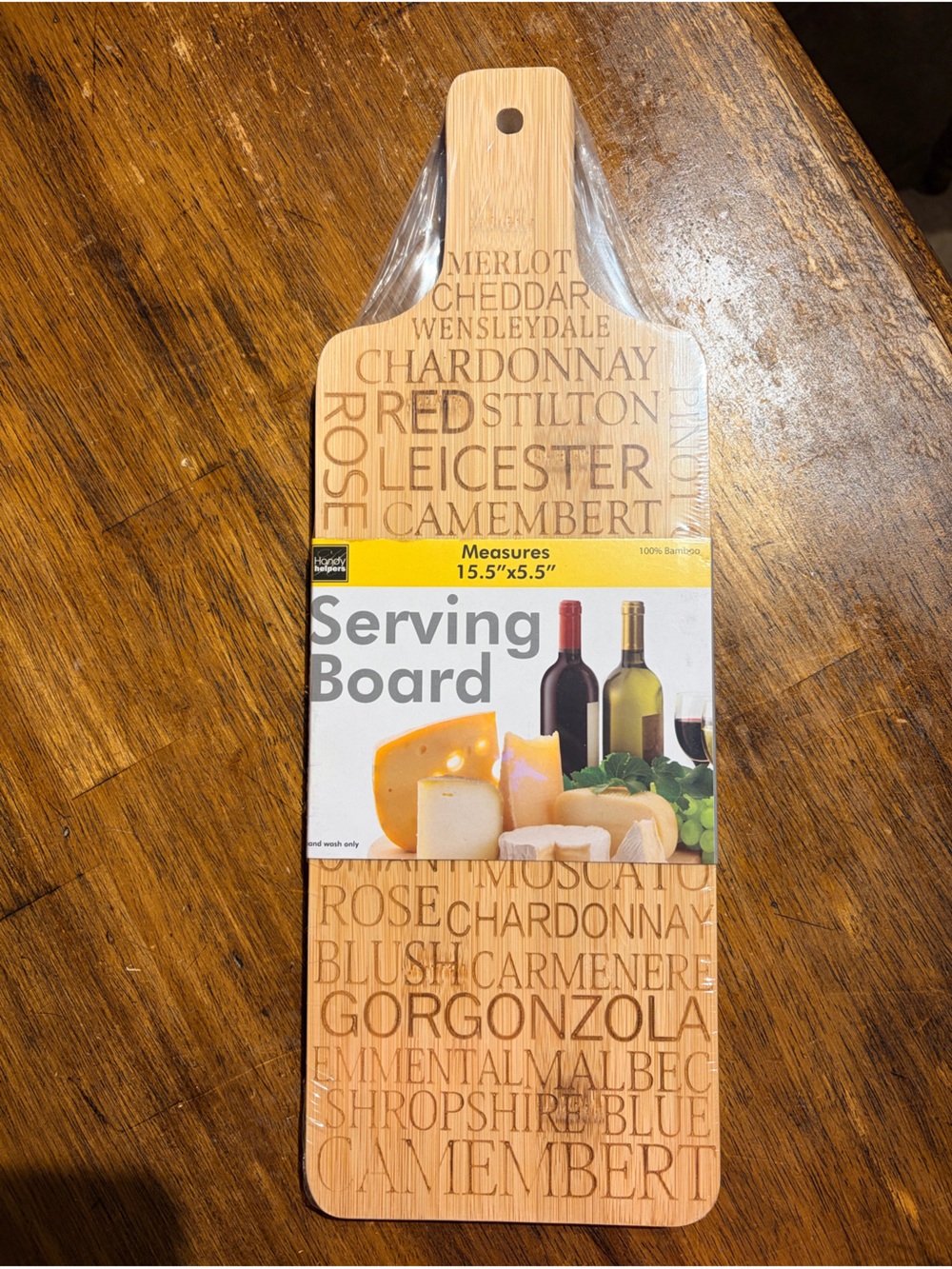 Serving Board with Wine Print